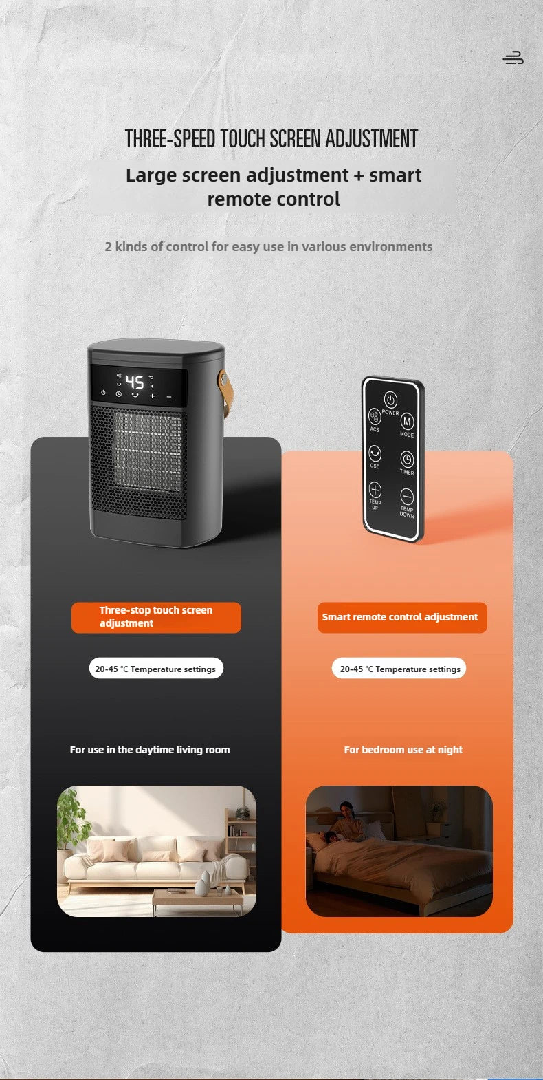 Electric Heater Portable Heating Fan Shaking Head Remote Control Heater For Office Desktop High Power Mini Heater Household