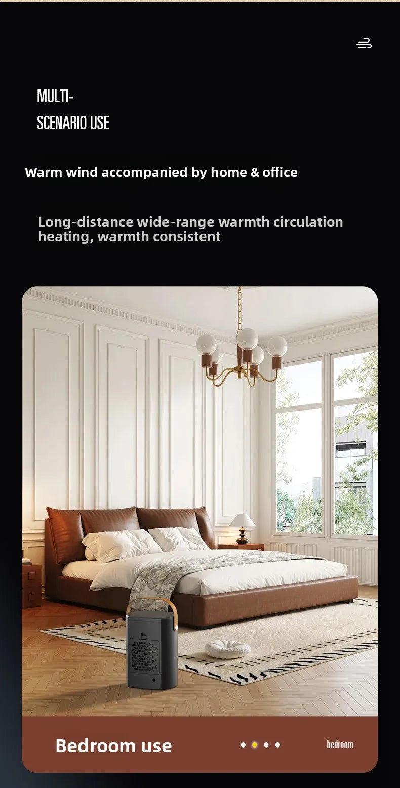 Electric Heater Portable Heating Fan Shaking Head Remote Control Heater For Office Desktop High Power Mini Heater Household