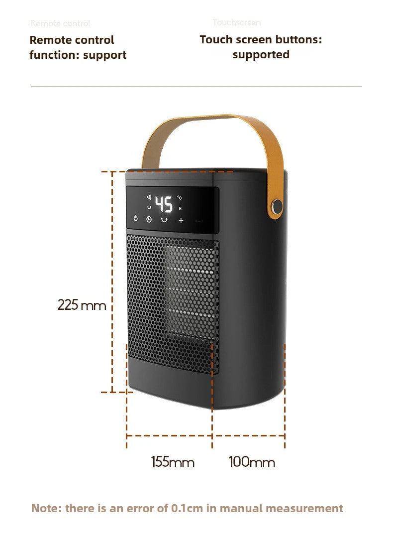 Electric Heater Portable Heating Fan Shaking Head Remote Control Heater For Office Desktop High Power Mini Heater Household