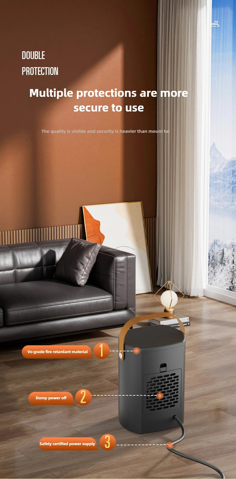 Electric Heater Portable Heating Fan Shaking Head Remote Control Heater For Office Desktop High Power Mini Heater Household