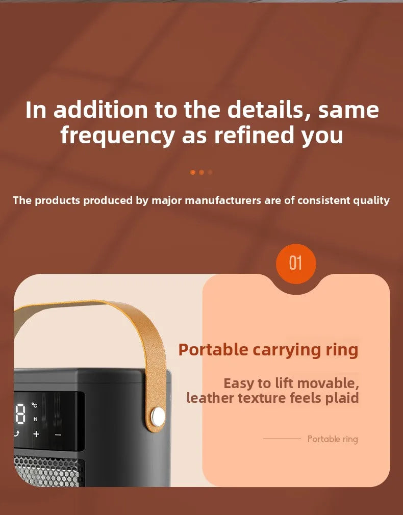 Electric Heater Portable Heating Fan Shaking Head Remote Control Heater For Office Desktop High Power Mini Heater Household