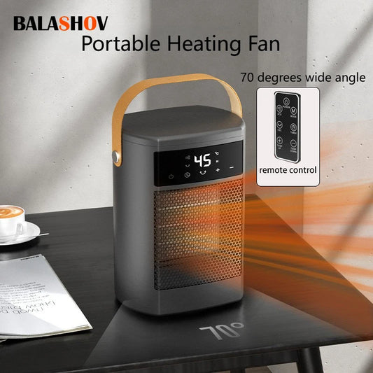 Electric Heater Portable Heating Fan Shaking Head Remote Control Heater For Office Desktop High Power Mini Heater Household