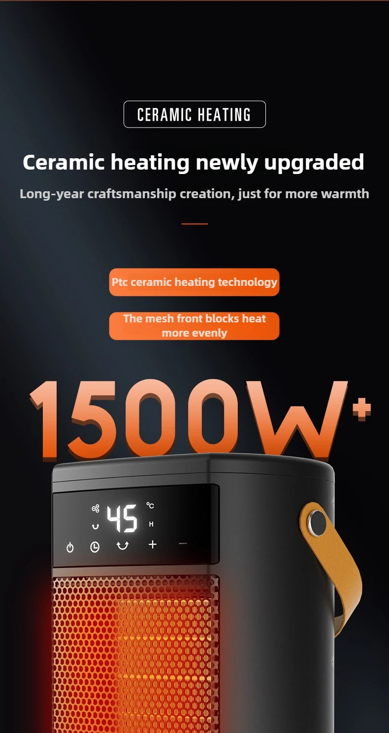 Electric Heater Portable Heating Fan Shaking Head Remote Control Heater For Office Desktop High Power Mini Heater Household