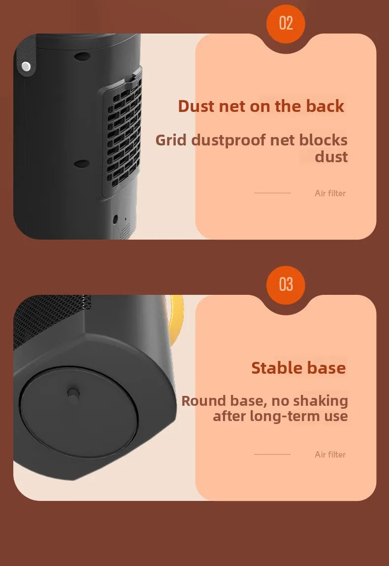 Electric Heater Portable Heating Fan Shaking Head Remote Control Heater For Office Desktop High Power Mini Heater Household